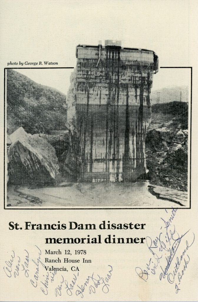 St. Francis Dam disaster memorial dinner, March 12, 1978